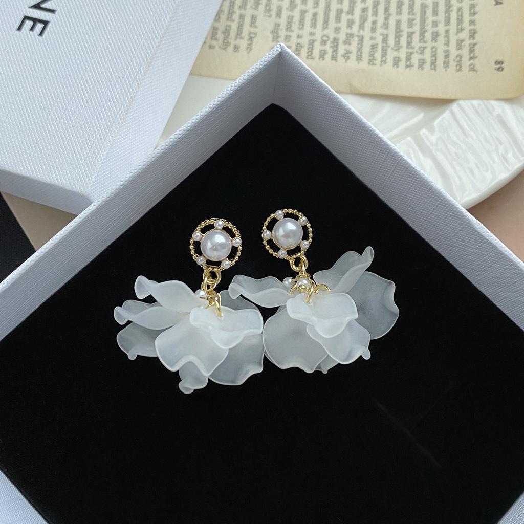 Dongdaemun Tulip Petal Earrings Premium Butterfly Flower Stud Earrings Sweet Small Fresh Flower Earrings
