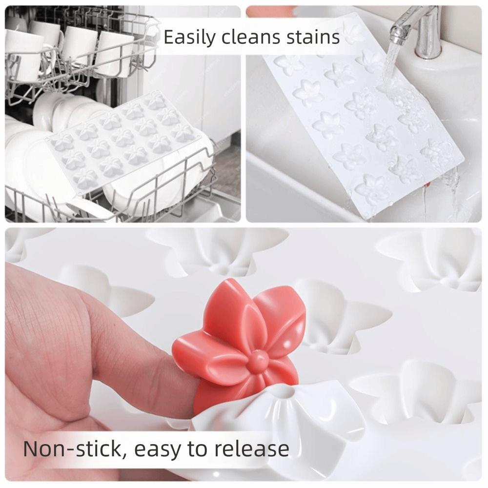 Food-Grade Silicone Flower Shaped Mold Reusable Non-Stick Cake Chocolate Mold Heat-Resistant BPA-Free DIY Cake Baking Tools