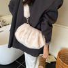 Yogodlns Fashionable Wrinkled Cloud Bag Soft Faux Fur Small Shoulder Bags for Women Winter Trend Handbags Crossbody Bag