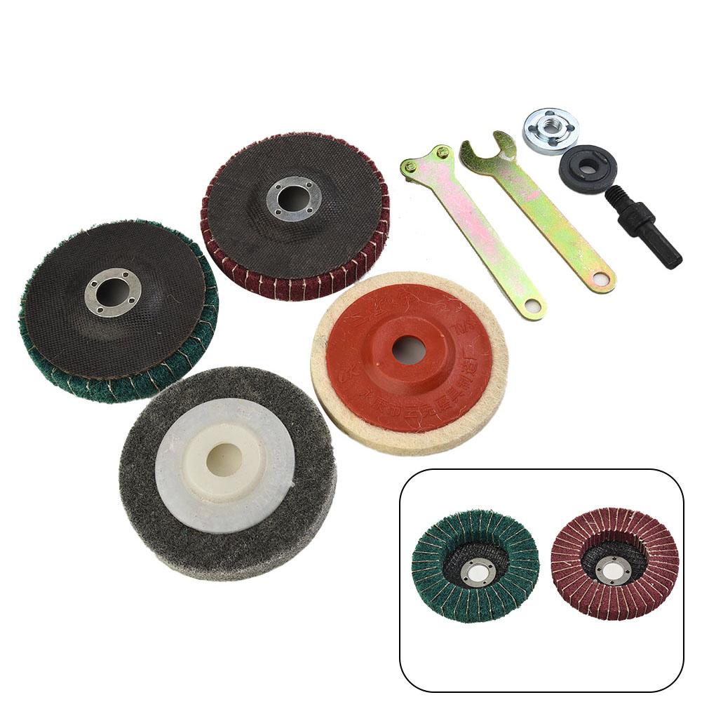 Grinder Flap Polishing Kit Disc Buffing Accessories Workshop Equipment Nylon Cloth Wool Metal Rod Stainless Steel