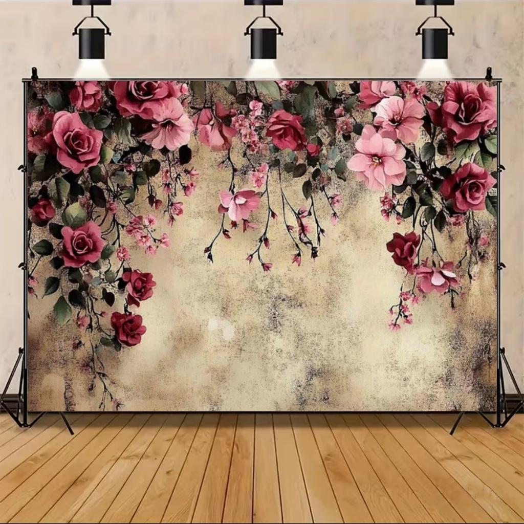 Floral Wall Theme Background Birthday Wedding Engagement Ceremony Party Decoration Abstract Flower Portrait Photography Studio