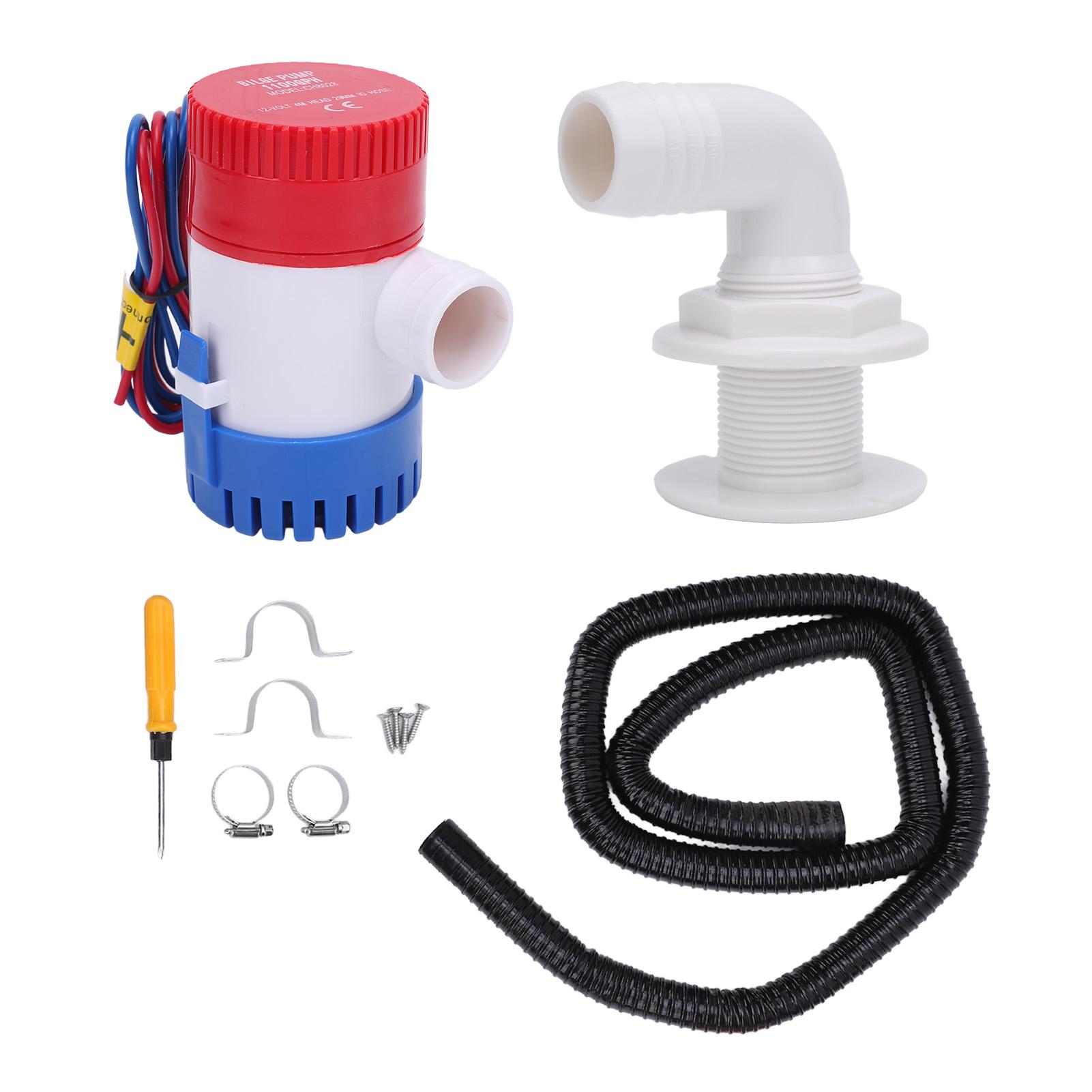 

Bilge Water Pump Kit 1100GPH DC12V Black with 1 18in Hose Electric Marine Bilge Pump for Boat RV