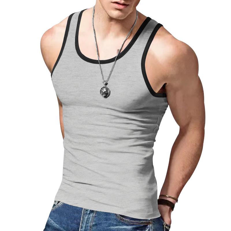 New Men's Vest Hurdle Sports Casual Vest Male Summer Base Multi-color Undershirt Vest