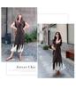 Women's French Retro Summer Patchwork Dress - Casual, Relaxed, Long Style, 2026
