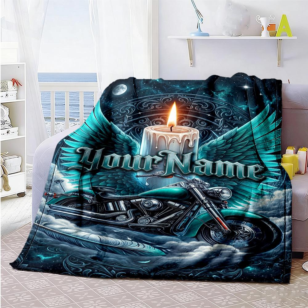 Harley-davidson Motorcycles Customize Your Name Blanket Cozy Customizable Blanket Soft Warm Cozy Versatile for Chair Sofa Bedding Nap