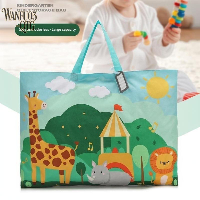 Hot Sale Large Capacity Waterproof Oxford Cloth Cartoon Kids Quilt Storage Bag For Clothes Quilts