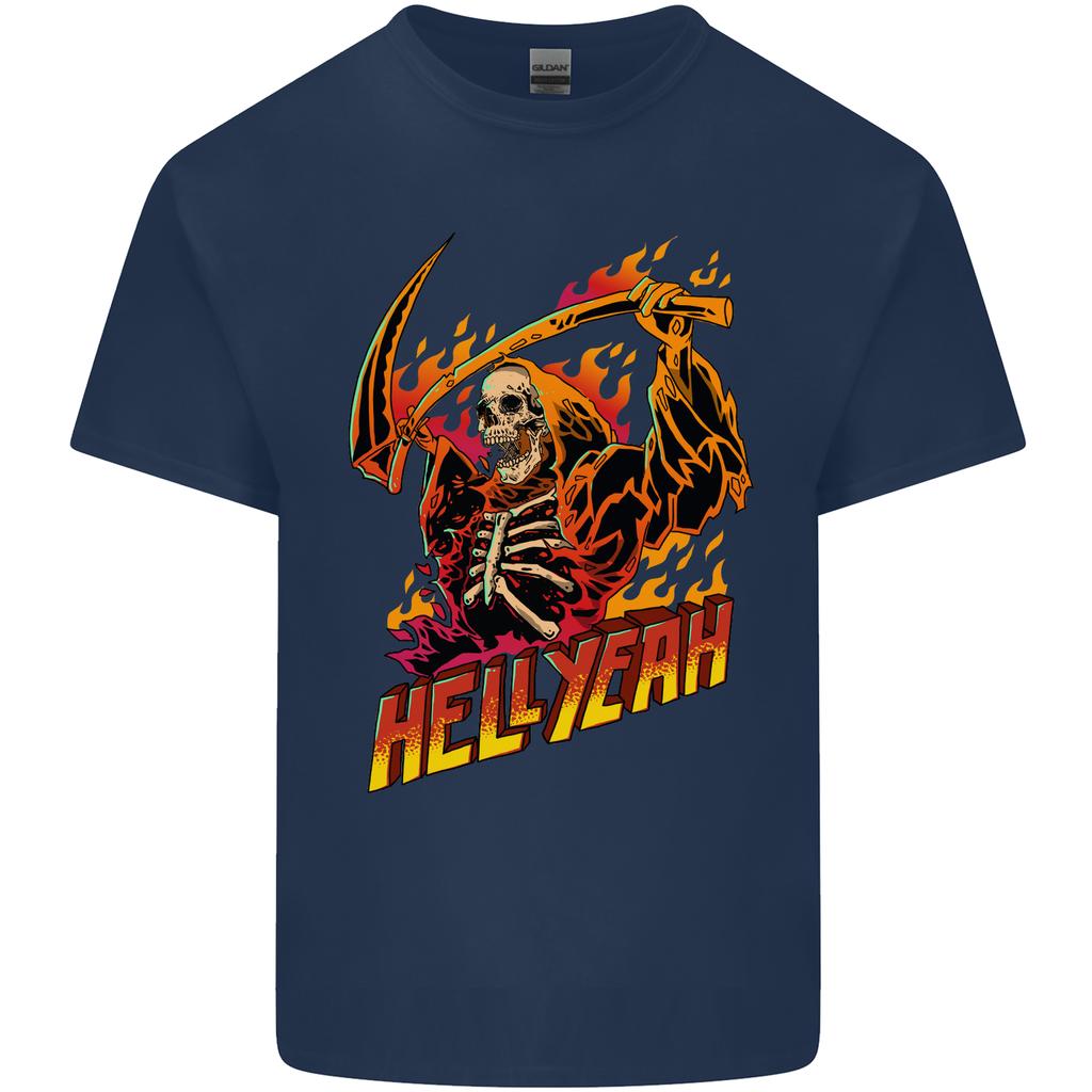 Hell Yeah Grim Reaper Skull Heavy Metal Unisexs Light Cotton TShirt