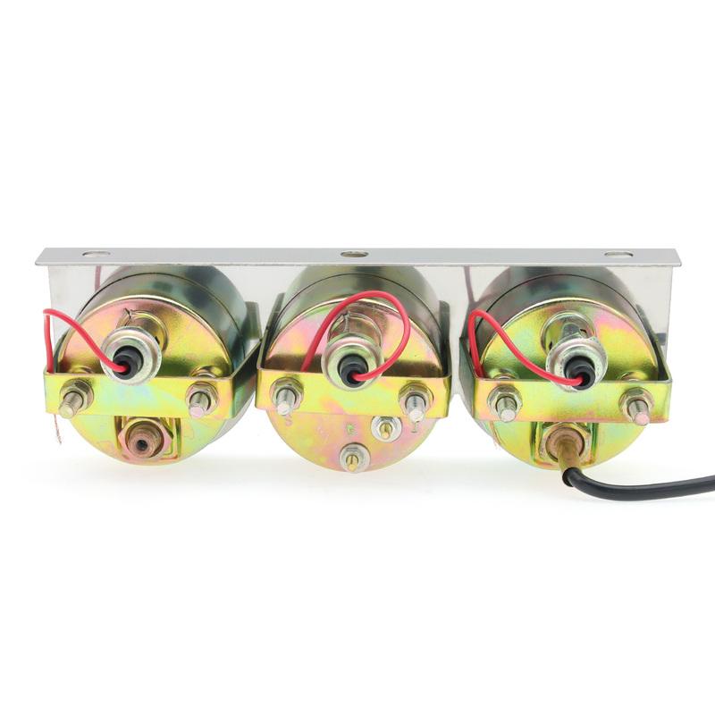 LED Triple Gauge Kit 2" 52mm Water Temperature Gauge+Voltage+Oil Pressure Meter with Sensor for Petrol Racing Car 12V