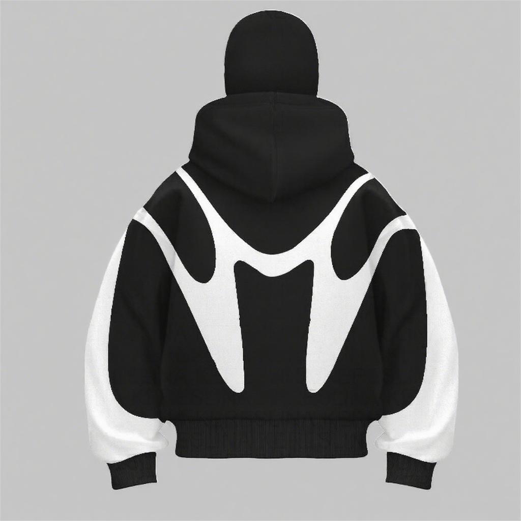 Men's Oversized Zip Up Hoodie Color Block Long Sleeve Hooded Sweatshirts Retro Jacket  Hoodie
