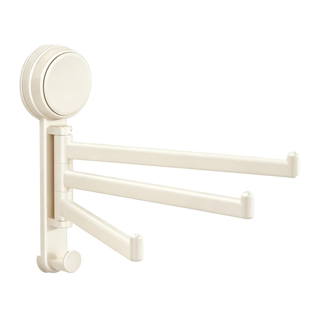 Rotating Multi-Bar Wall Mounted Drying Rack Suction Cup Kitchen Towel Holder Storage Organizer Bathroom Clothes Hanger