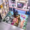 Russian animation Masha and the Bear Fairy Tale Cartoon Carpet Soft Home Living Room Bedroom Door Mat Outdoor Picnic Ground Mat rug T8