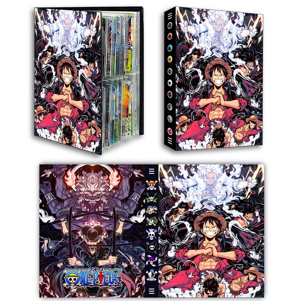 

ONE PIECE Обезьяна D. Альбом-книга для карт Луффи Ророноа Зоро 240 шт. Держатель для игровых карт Папка PTCG VMAX Коллекция игровых карт Игрушки Подарок