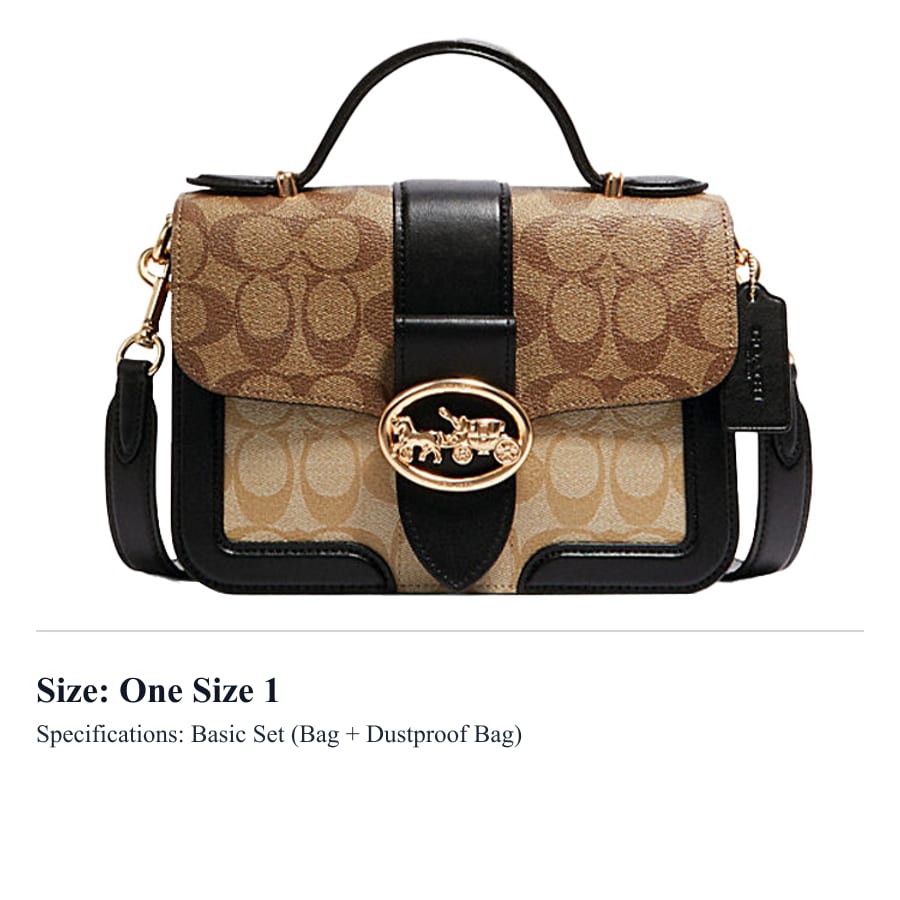 Coach Georgie Leather Handbag, Shoulder Bag, Crossbody Bag Small Women's Black & Brown 6192-IMRKY