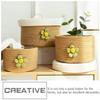 Lidded Large Cotton Rope Storage Basket Round Woven Organizer Multipurpose Suitable for Living Room Bedroom Sundries Storage