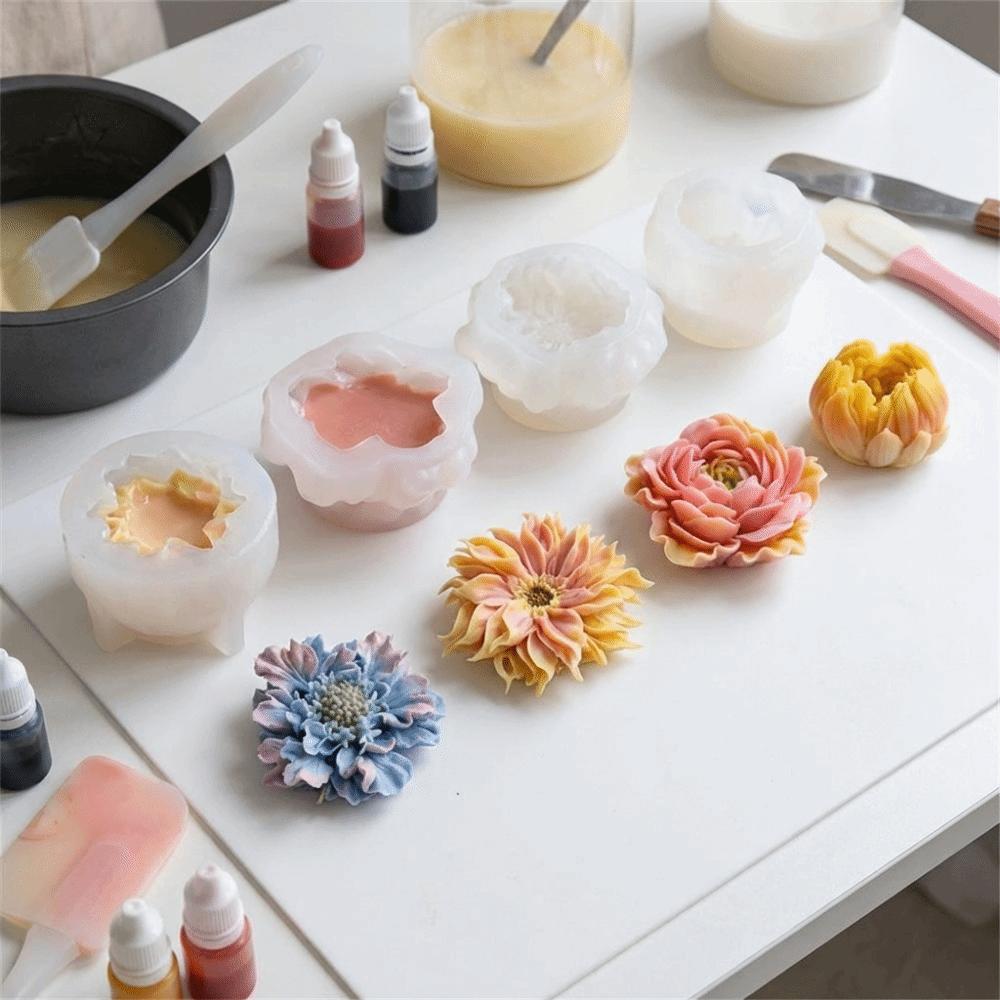 Nonstick Mousse Cake Decorating Flexible Candle Mold 3D Flower Silicone Mold  Soap Crafting