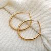 Fashion Earrings 0mm Thick Tube Big Gold Alloy Round Circle Hoop Earrings