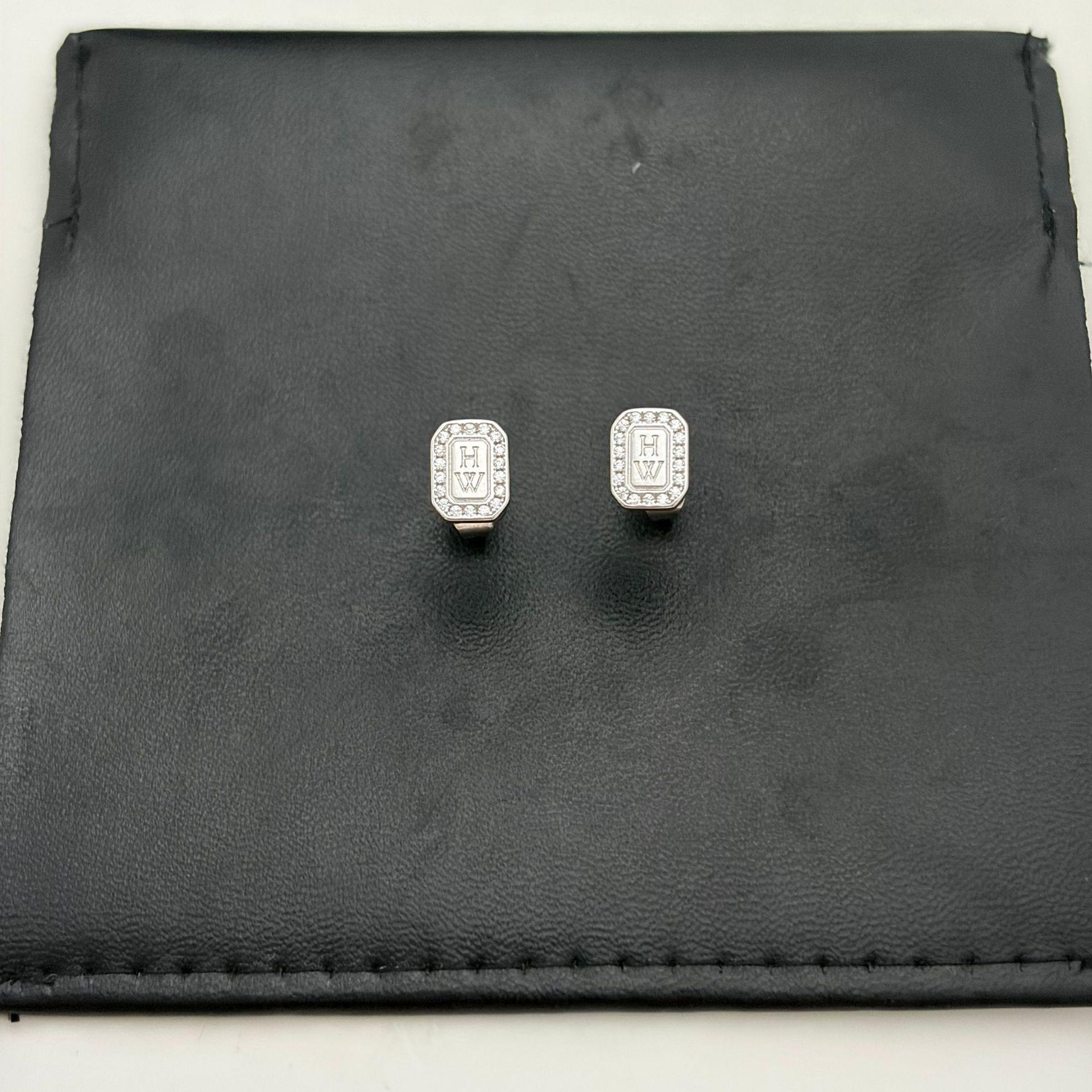 2026 Zircon Stud Earrings Women s Geometric Perfume Bottle Square Diamond-set Earrings Light Luxury Premium Earrings