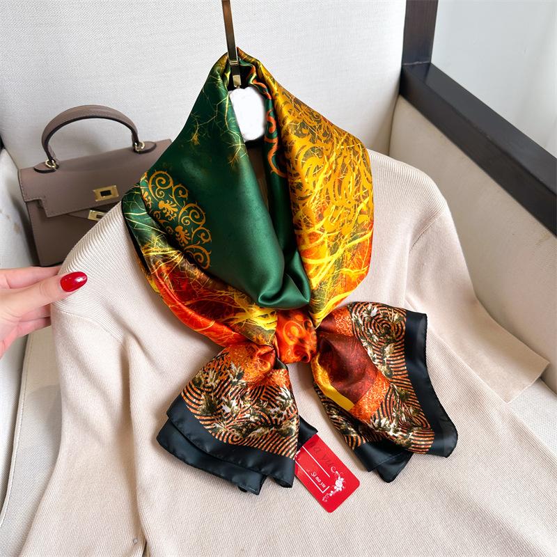 Luxuriöser hochwertiger Designer-Schal Bandana Damen Seidenschal Schals Muslimischer Hijab Tasche Bekleidungszubehör Wickeltuch Foulard Schal