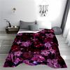 Floral Pattern Blanket - Pink and Purple Flowers with Star Accents Blanket, Suitable for Use In the Bedroom, Living Room, On the Sofa
