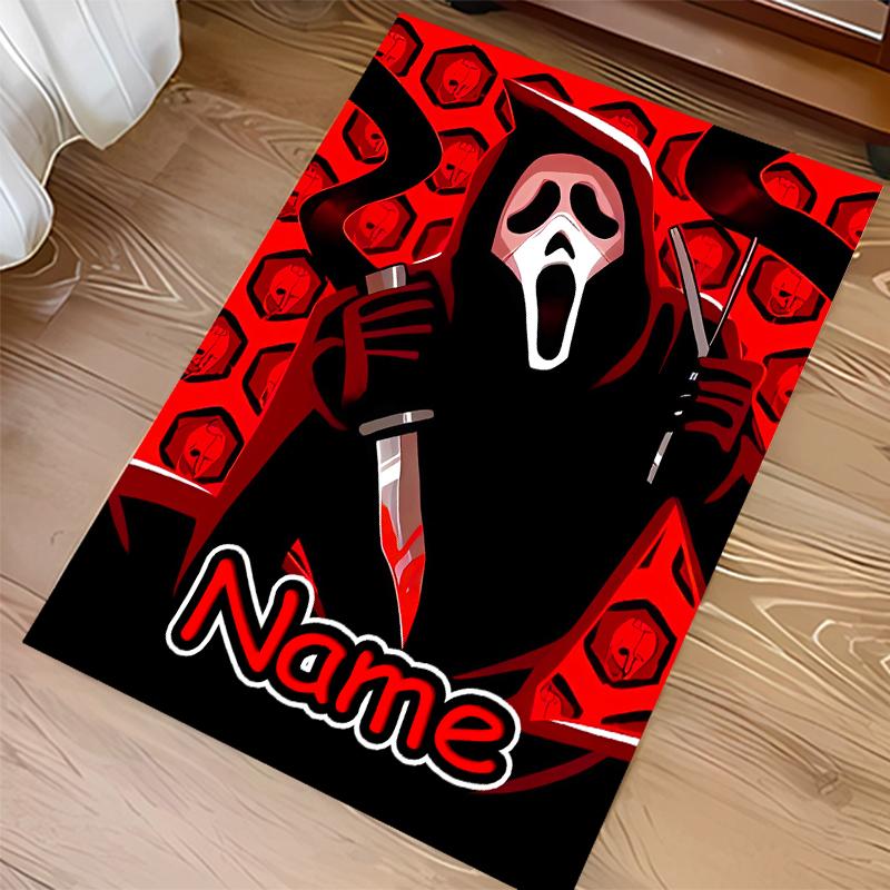 Custom Personalization Ghostface Print Area Rug - Soft, Washable Non-Slip Indoor Mat,Living Room,Home&Office Decorative Rug