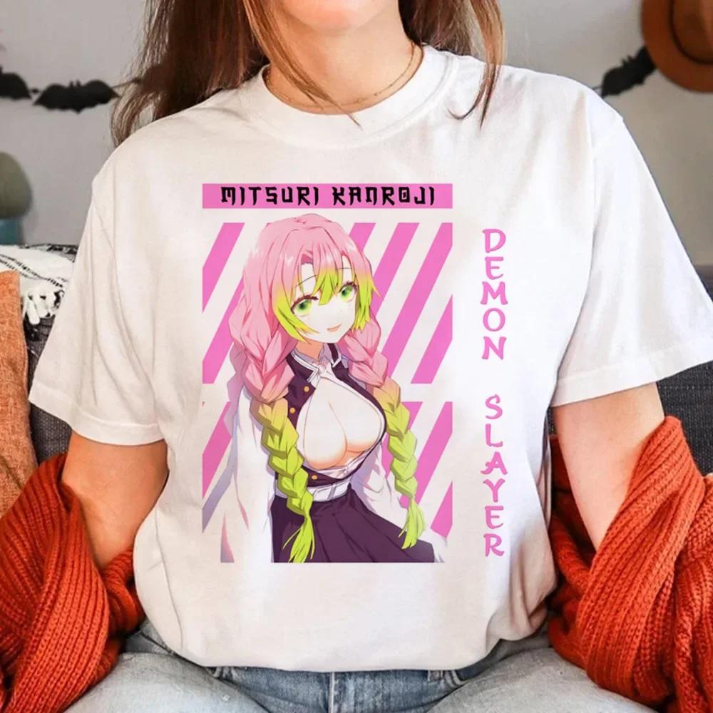 Fashion Anemi Mitsuri Print Women's Short Sleeved T-shirt for Girls Fun Japanese Harajuku Clothes Y2k Top Women's Clothes