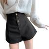 Women's Plus Size High Waist Black A-Line Casual Shorts - Spring/Summer 2022
