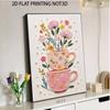 Easy DIY Framed Pearl Bead Painting Kit with Floral Teacup Pattern 3D Sparkling Canvas Art for Home Decoration Elegant Craft Gift Idea
