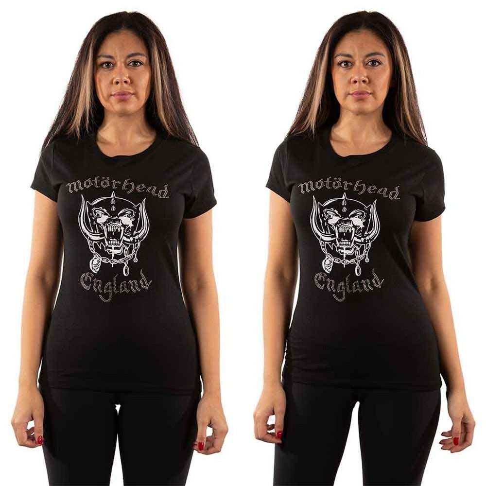Женская футболка Motorhead  England Embellished  - НОВАЯ ОФИЦИАЛЬНАЯ унисекс футболка с кристаллами M