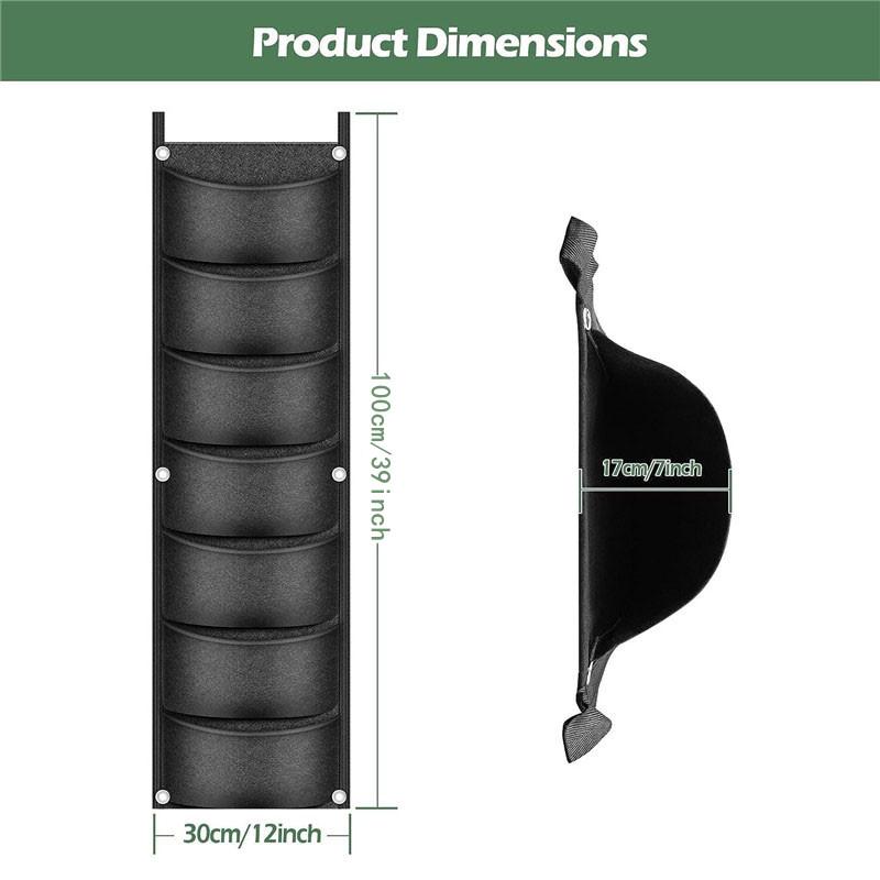 

1 шт., подвесные мешки для выращивания растений, 7 карманов, настенный подвесной горшок, вертикальный мешок для цветочных горшков, сумки из нетканого материала, дышащие мешки для выращивания растений 1pc