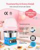 Electric Cotton Candy Machine, 1000W Commercial Floss Maker With Cover, Commercial Cotton Candy Machine w/Stainless Steel Bowl & Sugar Scoop, Ideal