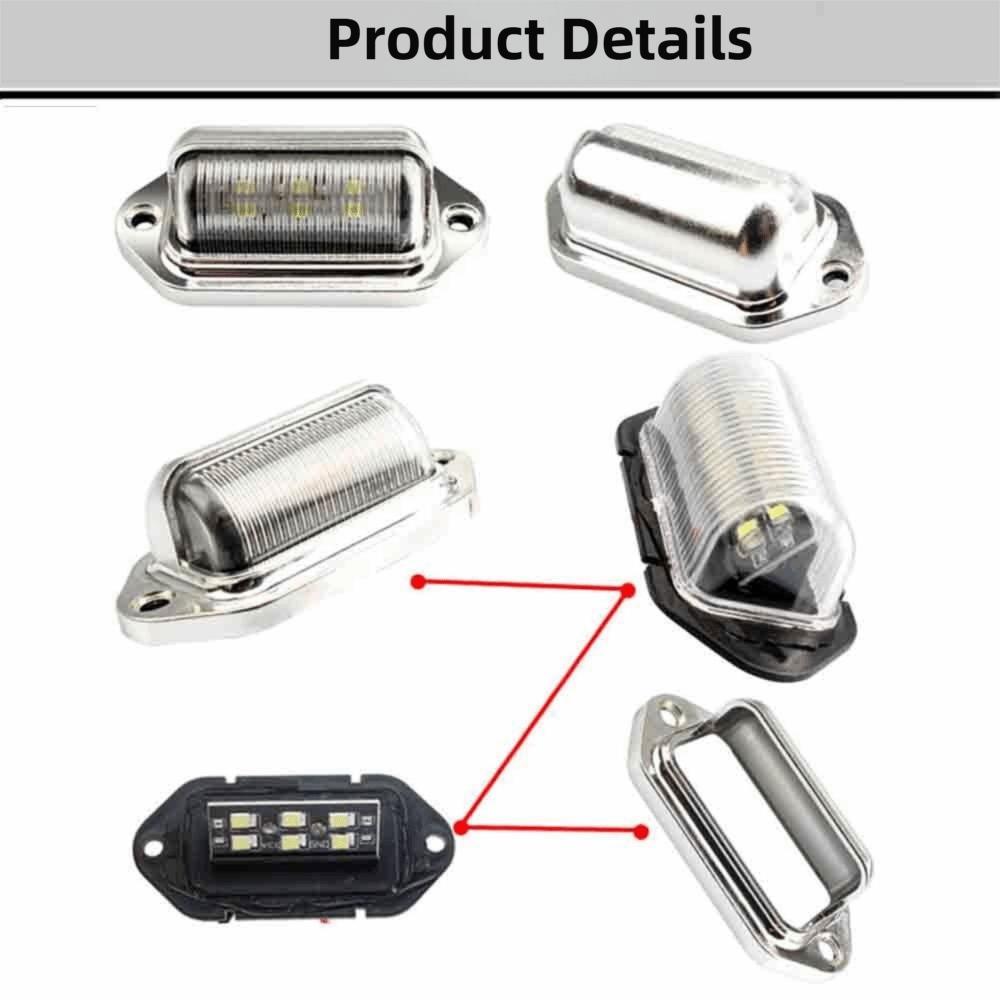 2Pcs Universal LED License Plate Light 12V-24V Side Lamp Step Bulbs Tail Lamp  Truck RV Trailer