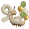 Retro Matte Caramel Dinosaur Balloon Set for Birthday Photo Props