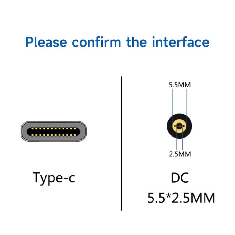 USB C to DC5.5mmX2.1mm Power Cord USB Type C Input to DC12V Out Charging Durable