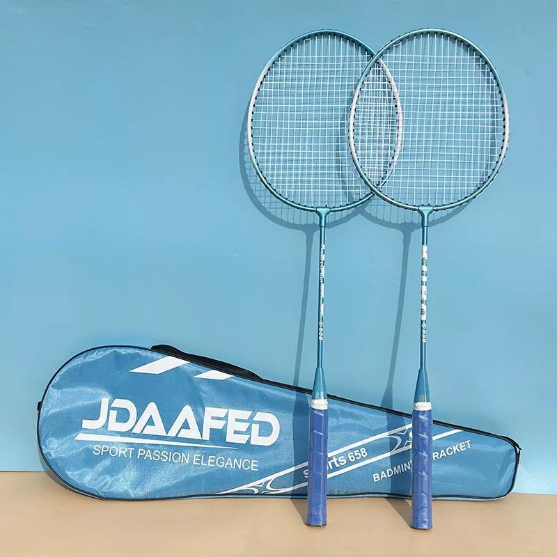 Badminton Racket Set (1 Pair of Racket + Storage Bag + 3 Nylon Badminton) Iron Alloy Training Home Entertainment Split Badminton Rac