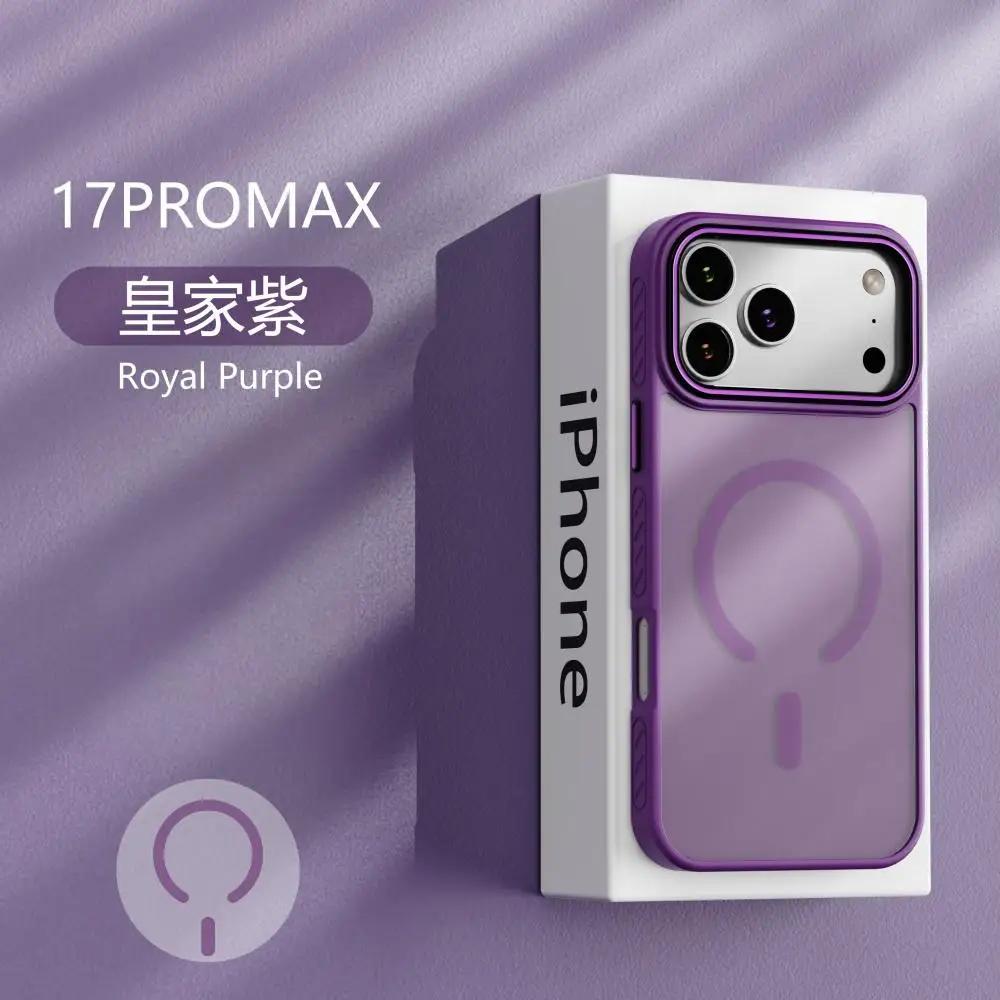 Translucent Frosted PC Magsafe Magnetic Phone Case For 17 Air 16 15 14 13 Plus Pro Max Wireless Charge Independent Button Cover