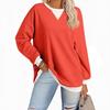 2025 Spring European American Style Color Block Long Sleeve Pullover Hoodie with Embroidered Collar