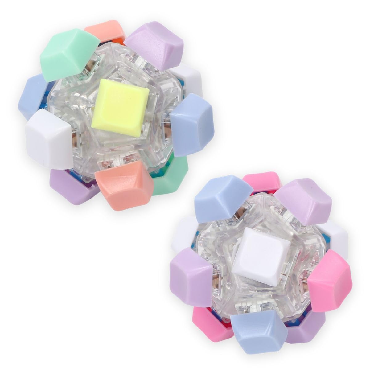 

SALUDABLE Fidget Toy Keyboard Keychain Stress Relief Gadget Time Killer 2-Pack (Multicolor)
