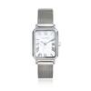 Awesome Square Mother of Pearl Women's Mesh Watch - White LL2G26504XSS