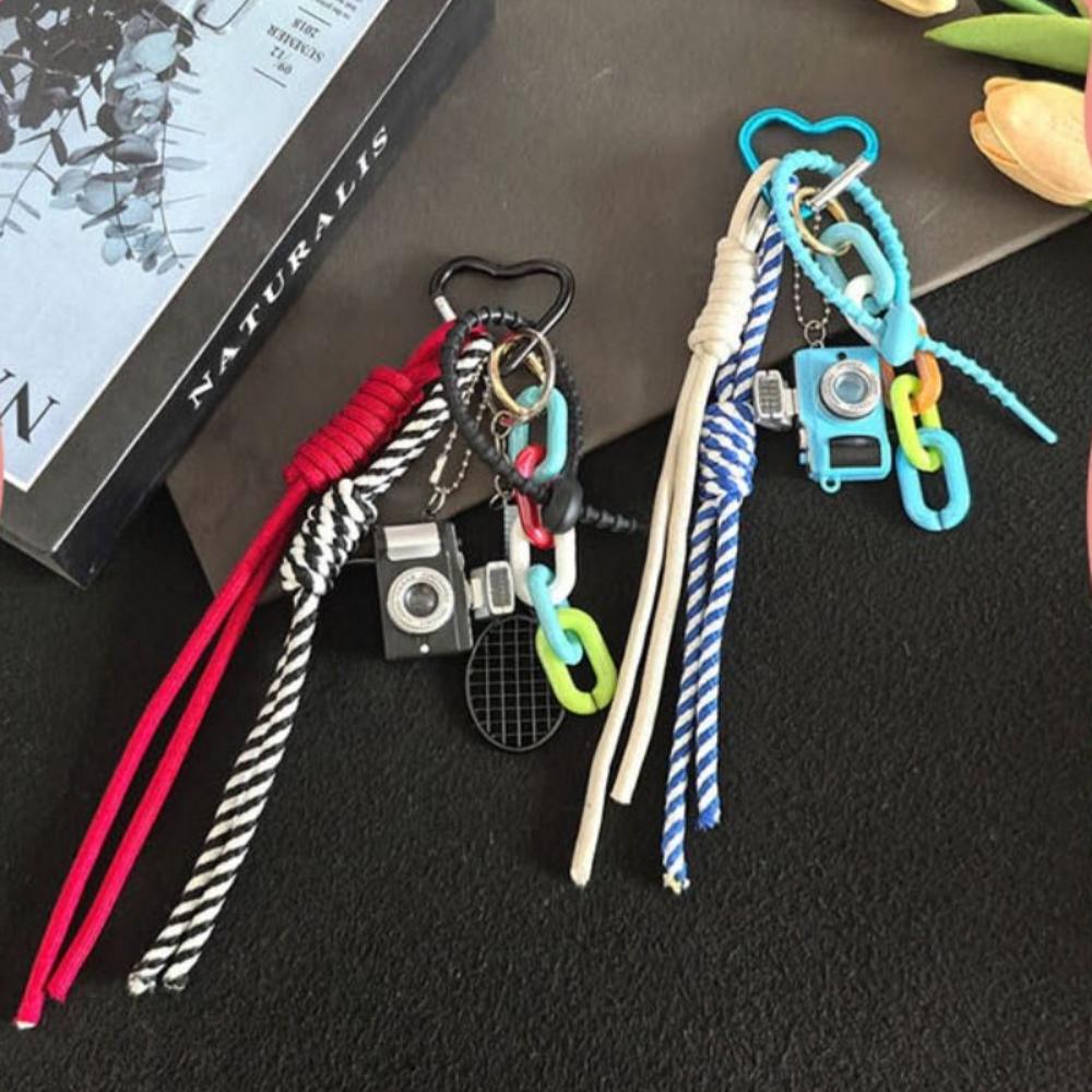 Miniature Love Hanging Buckle Colorful Camera Pendant Cute Nylon Rope Bag Pendant  Car Key Pendant