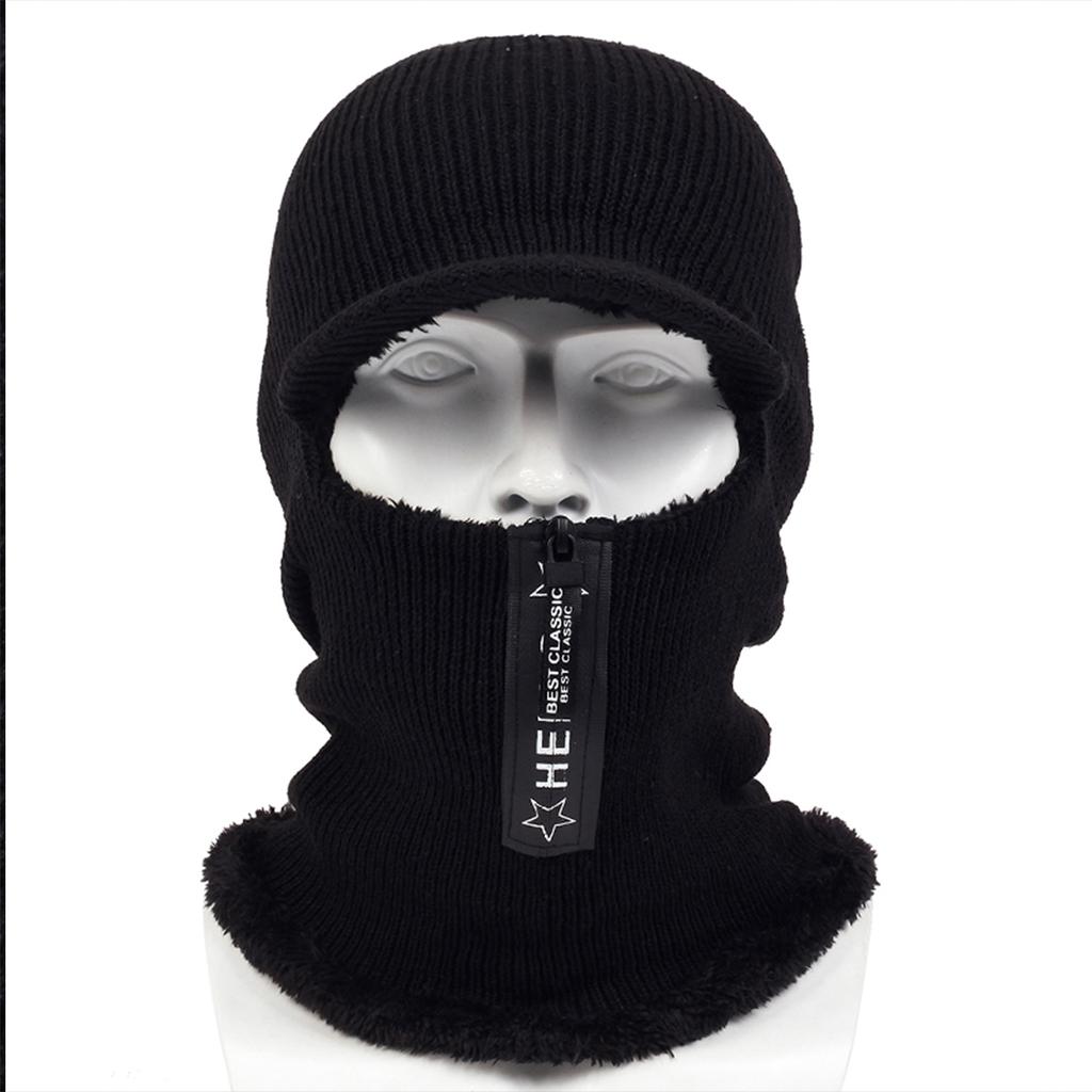 Unisex Ski Beanie Hat Face Protection Thick and Warm Knitted Hat Autumn Winter Outdoor Leisure Hats Travel Accessories for Women Men