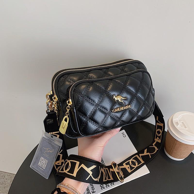 Style Ring-shaped Bag Women 2025 New Fashionable Casual Cross-border All-matching Three-layer Mobile Phone чёрный