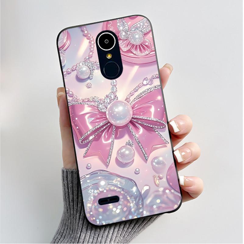 Hülle Für LG K8 2017/LG K8 2018/LG K9 2018 Weiches Silikon Schwarzes Gehäuse Für LG K10 2016/LG K10 2017 Hülle Niedliche Blume Cartoon Hülle