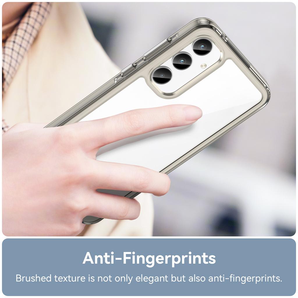 For Samsung Galaxy A35 5G Phone Case WANLONFENG XC Series TPU Acrylic Cover with Tempered Glass (Big Lens Hole)