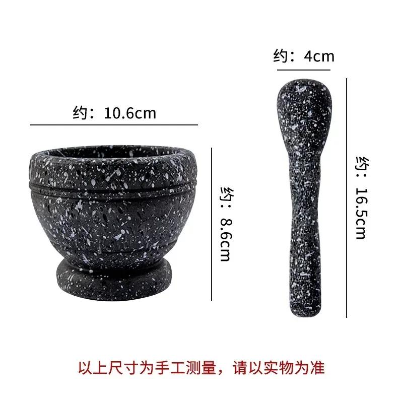 Manual Garlic Press Household Grinder Pressing Garlic Mashing Pot New Manual Medicine Jujube Wood Pounding Stone Mortar Grinder