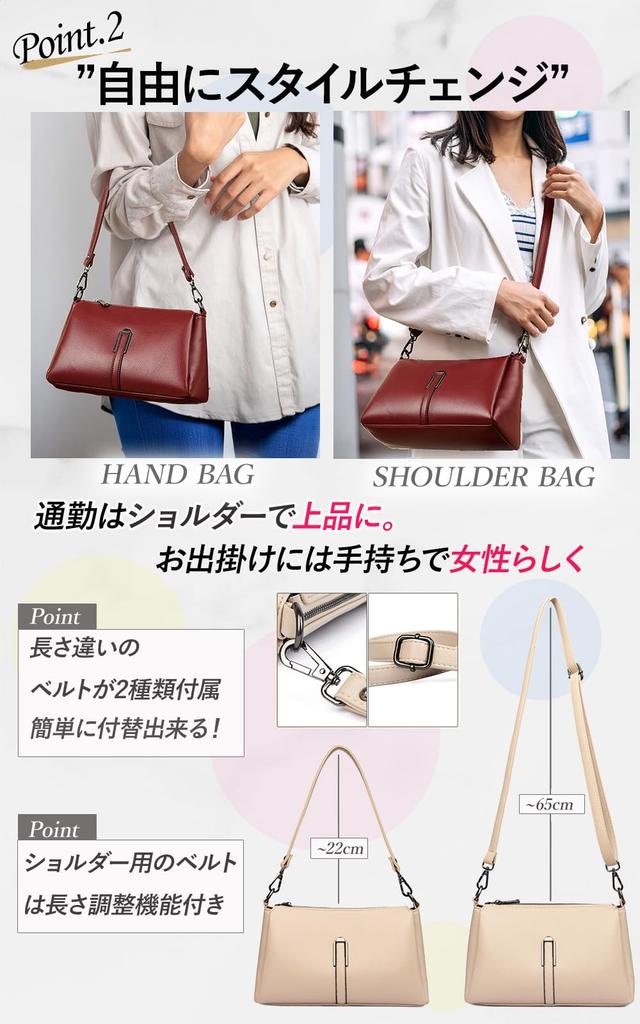 Ne Right Damen 2-Wege Schulter-/Handtasche, Großes Fassungsvermögen, Hochwertige Leder-Umhängetasche (Braun)