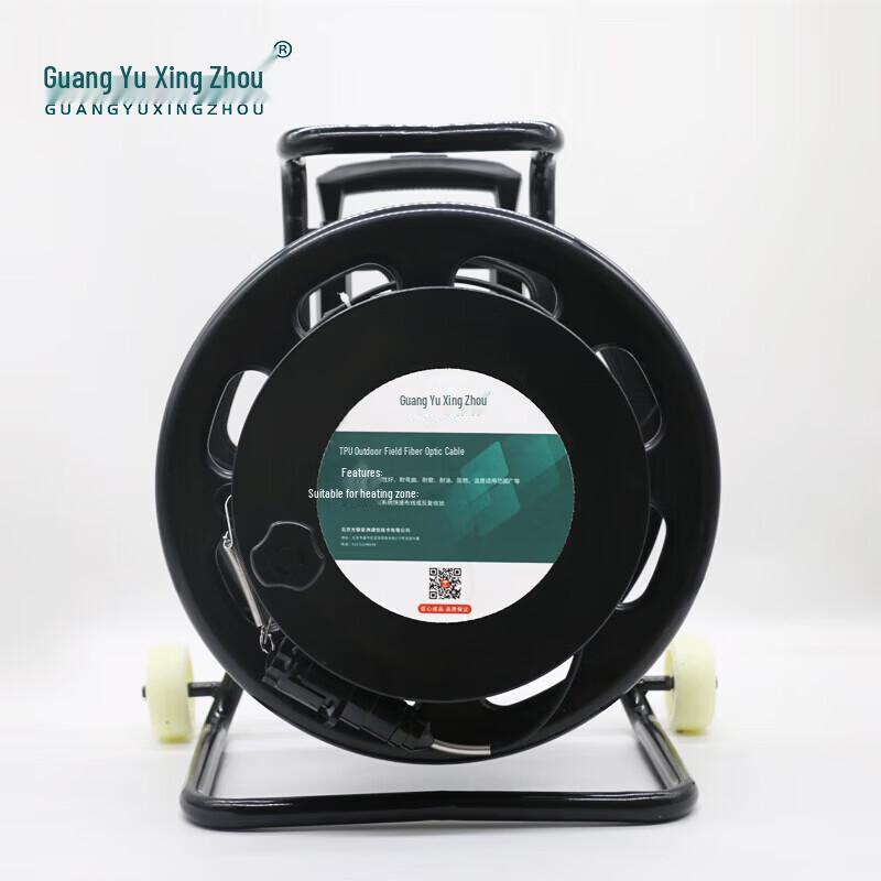 4-Core Field Fiber Optic Cable with Reel, FC-FC, 300m