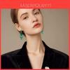 Geometric Crystal Drop Earrings For Women With Electroplated Finish And Party Wear