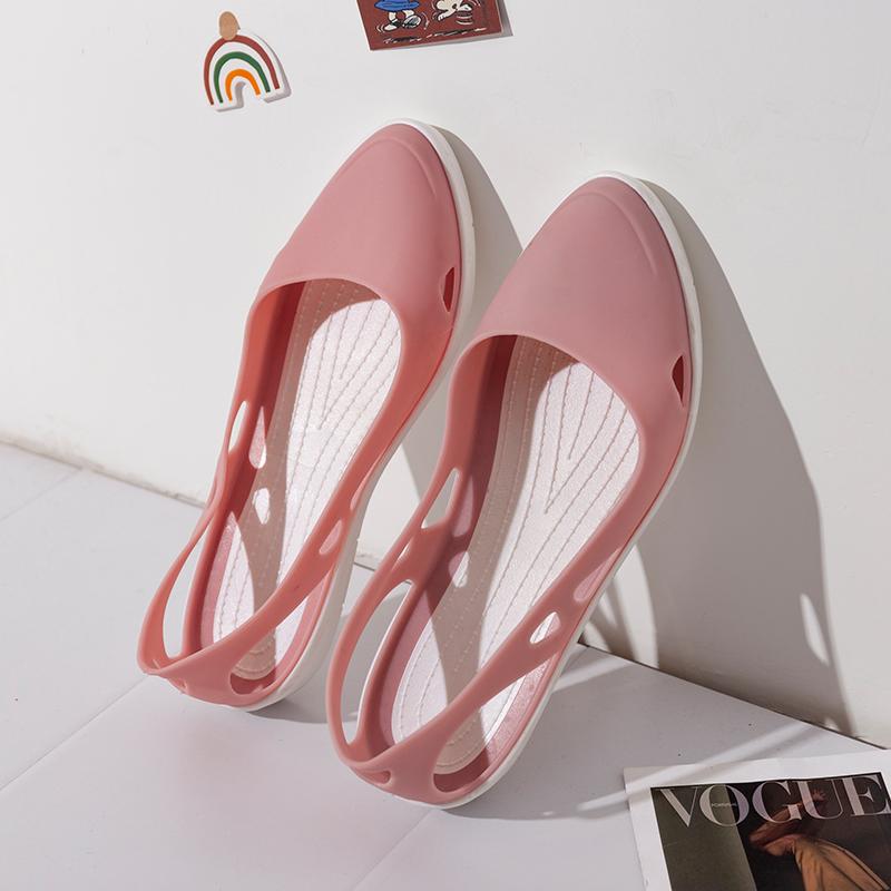 TUINANLE Damesandaler Tå lukket plattform Jelly Shoes Sommer Slip on Casual Dame Beach Sandal