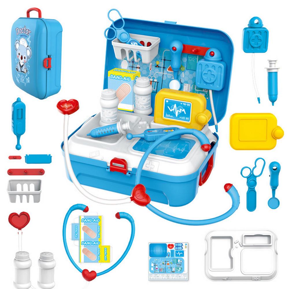 

17PCS Kit Dentist Pretend Roles Play Toy Set Kids Game Gift синий