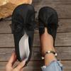 Women's Comfortable Flat Shoes, Decorated with Bows, Trending Round-Toe Chunky Shoes